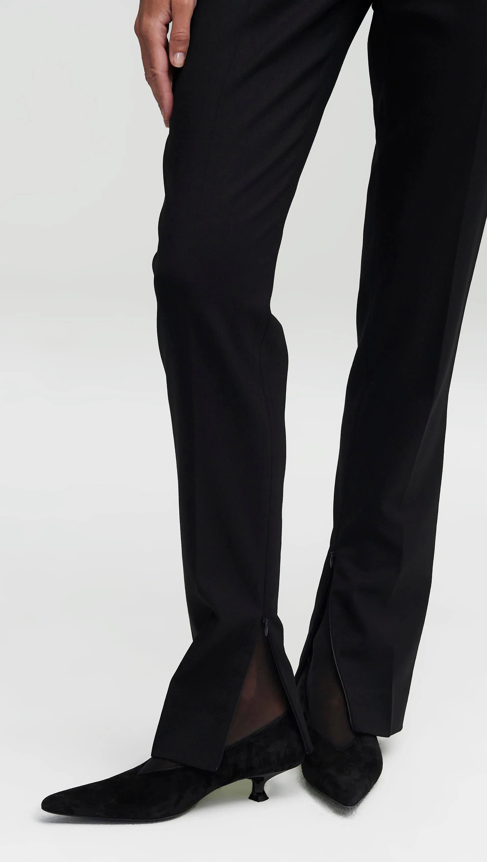 Elongated Tailored Trouser in Seasonless Wool | Black