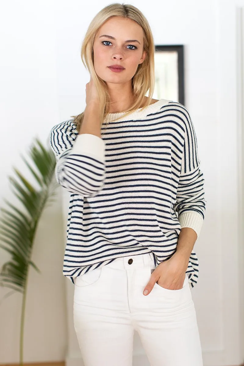 Emerson Fry Carolyn Sweater Navy Stripe