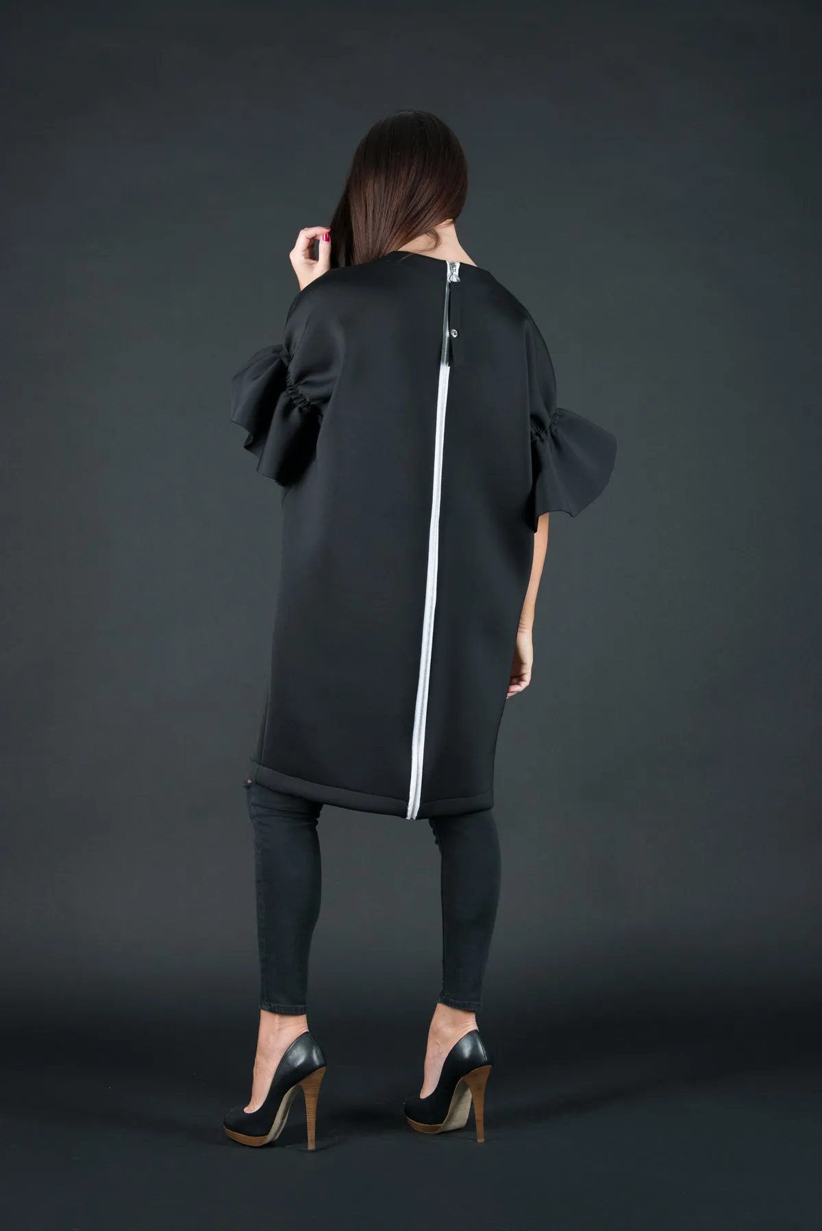 ESTER White Winter Neoprene Dress SALE