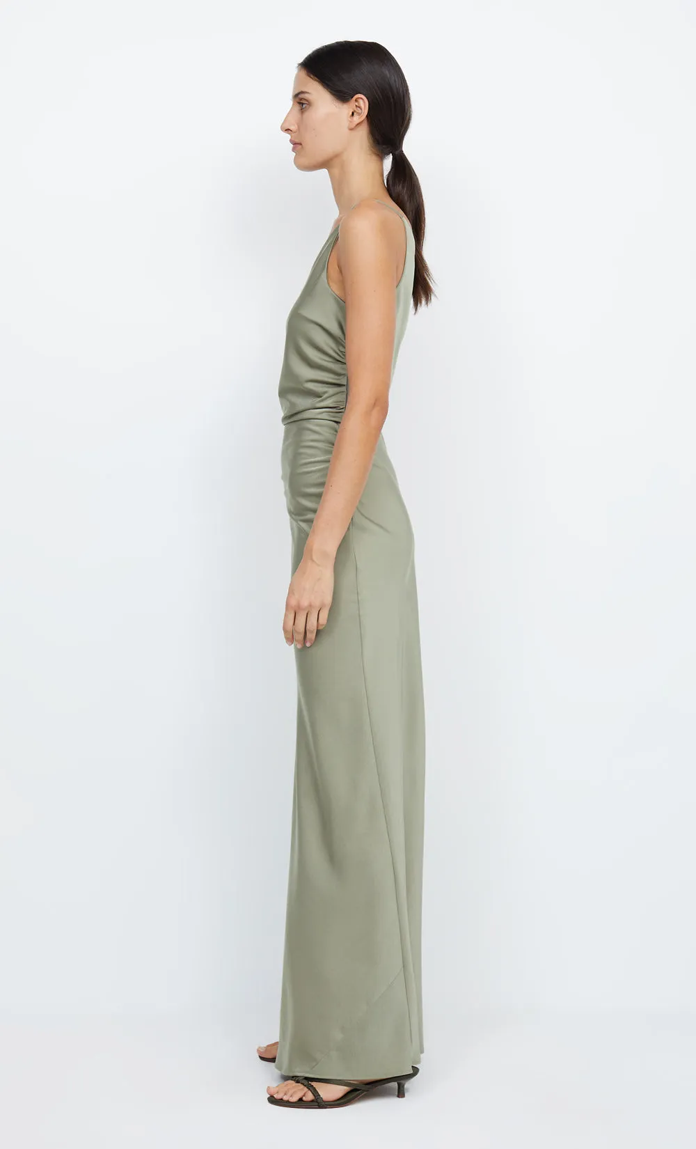 ETERNITY ASYM MAXI DRESS - SAGE