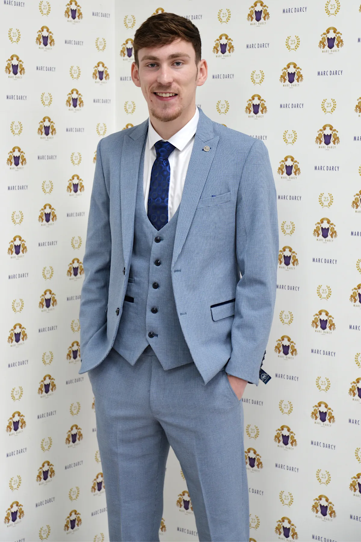 Everton Midfielder James Garner in Bromley Sky Three Piece Suit