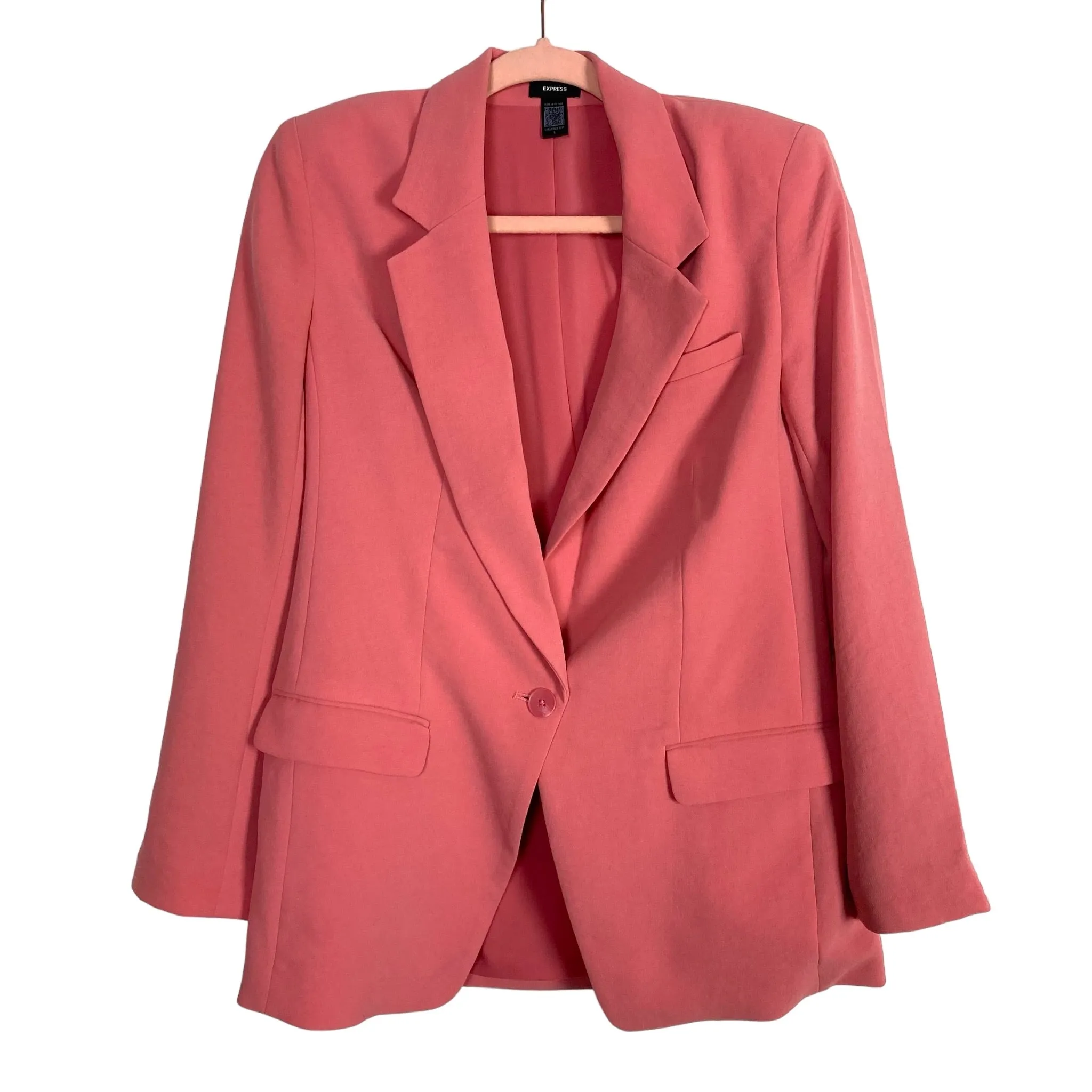 Express Pink with Shoulder Pads Blazer- Size S