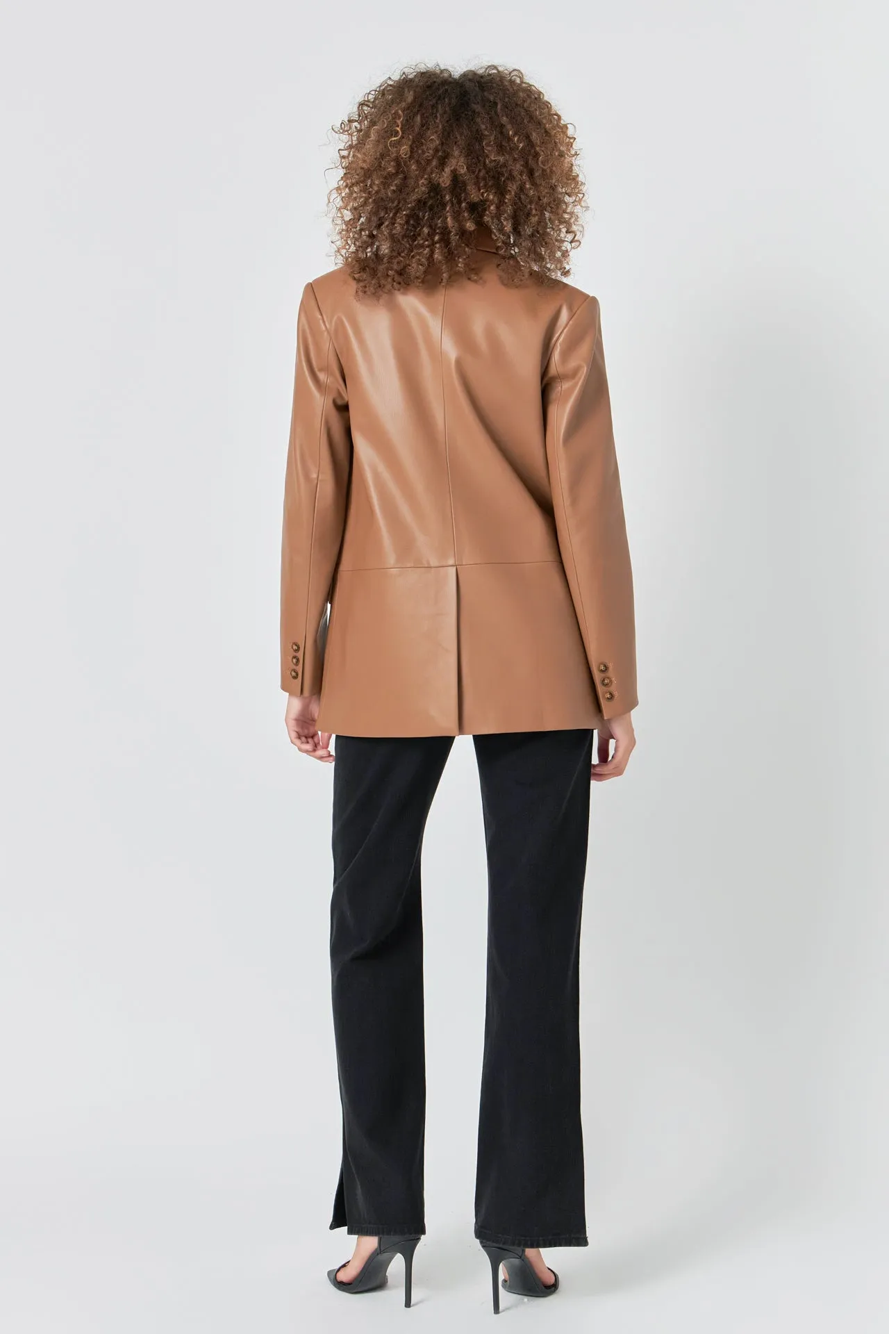 Faux Leather Blazer