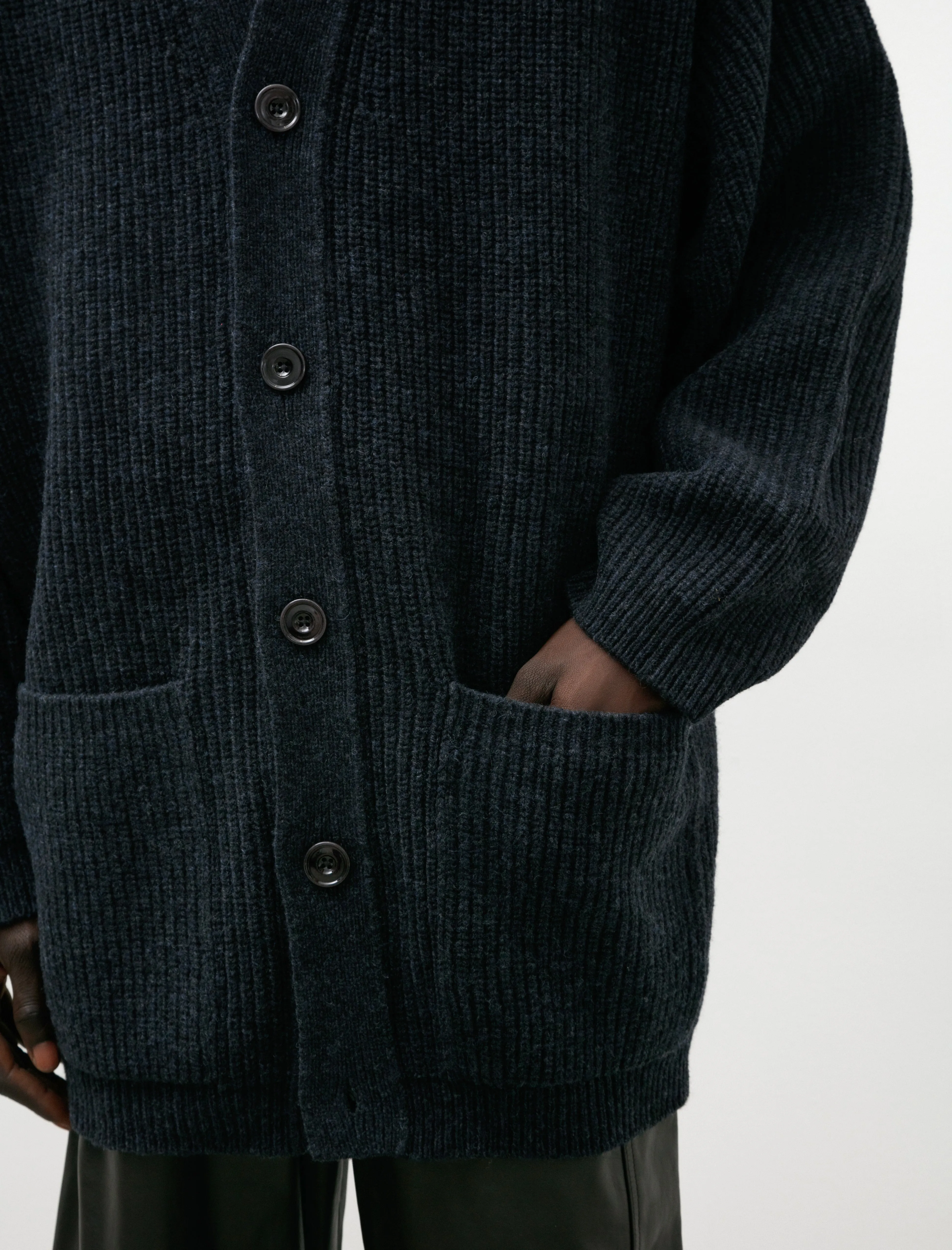 Felted Cardi Coat Midnight Navy Melange