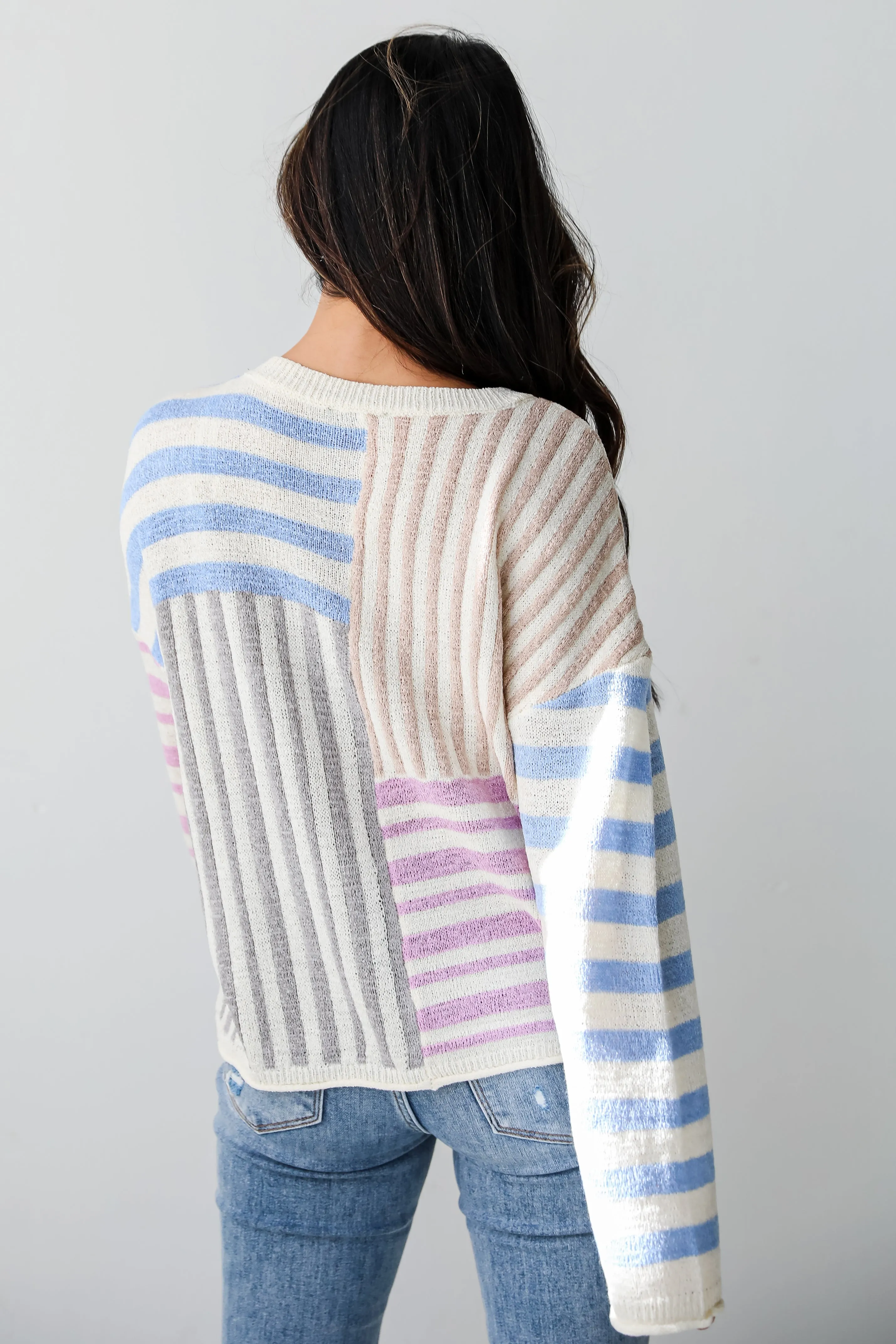 FINAL SALE - Cute Mentality Color Block Striped Lightweight Knit Top