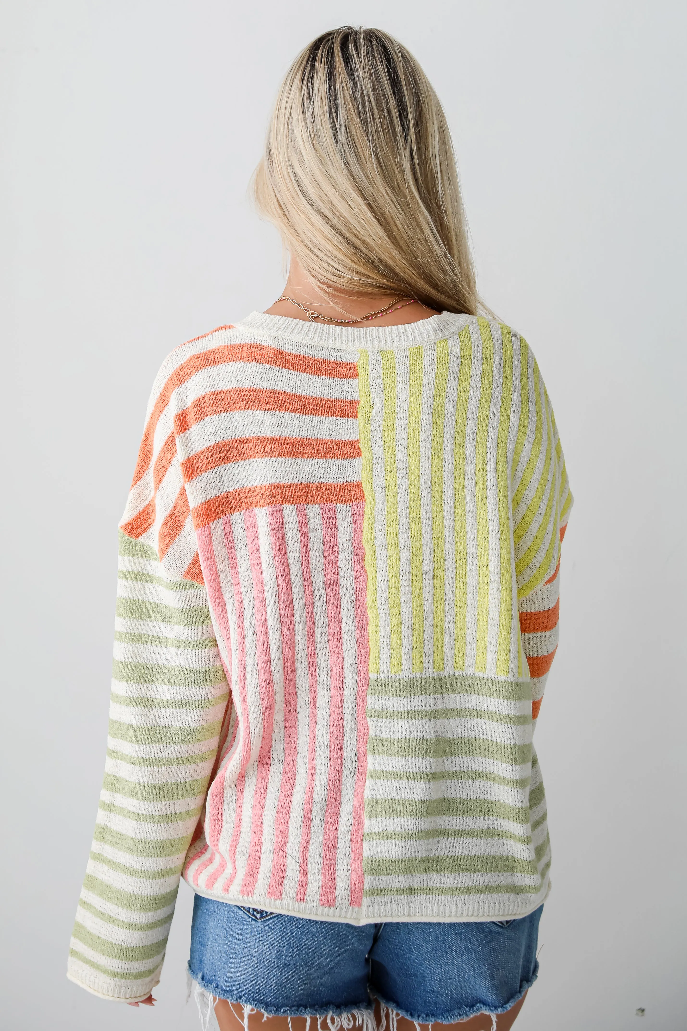 FINAL SALE - Cute Mentality Color Block Striped Lightweight Knit Top