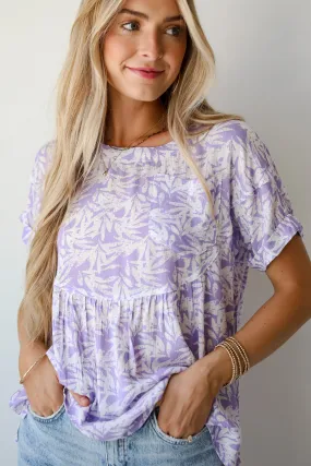 FINAL SALE - Positively Adorable Lavender Tropical Print Blouse