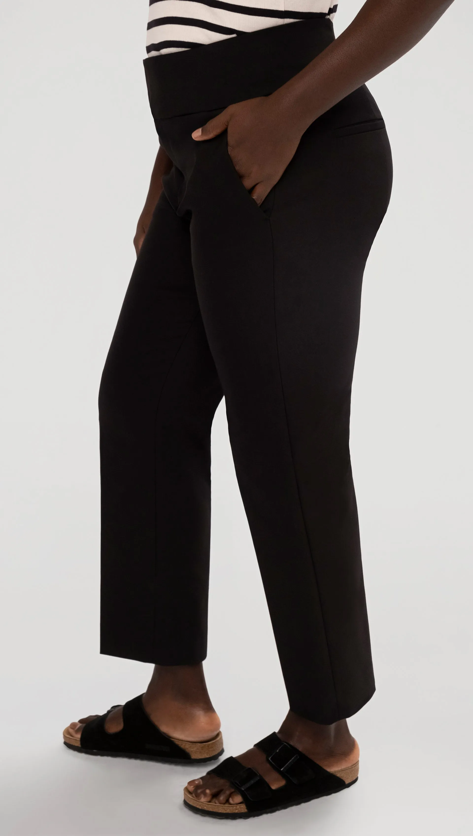 Flex Waist Trouser in Performance Cotton | Black