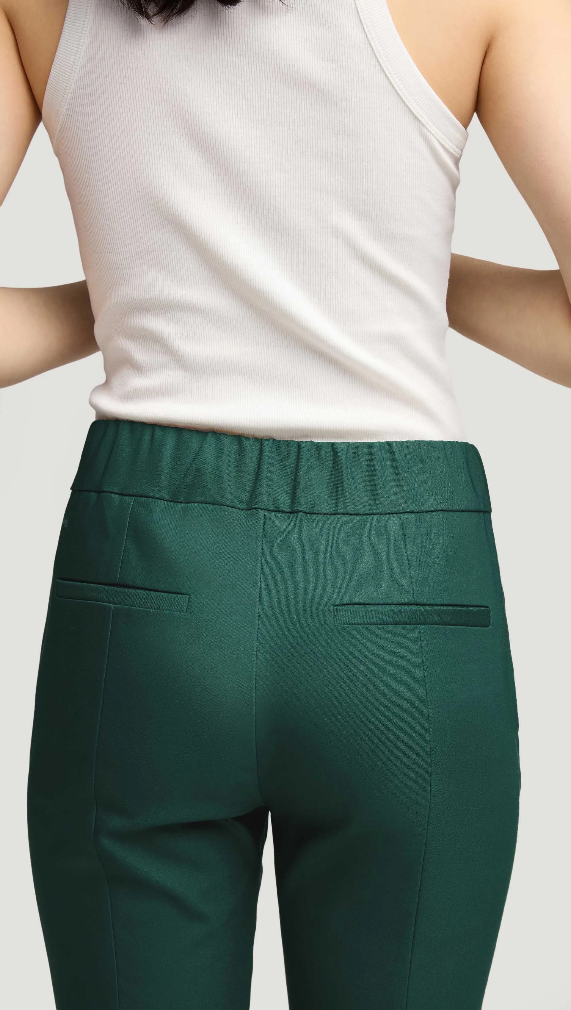 Flex Waist Trouser in Performance Cotton | Emerald