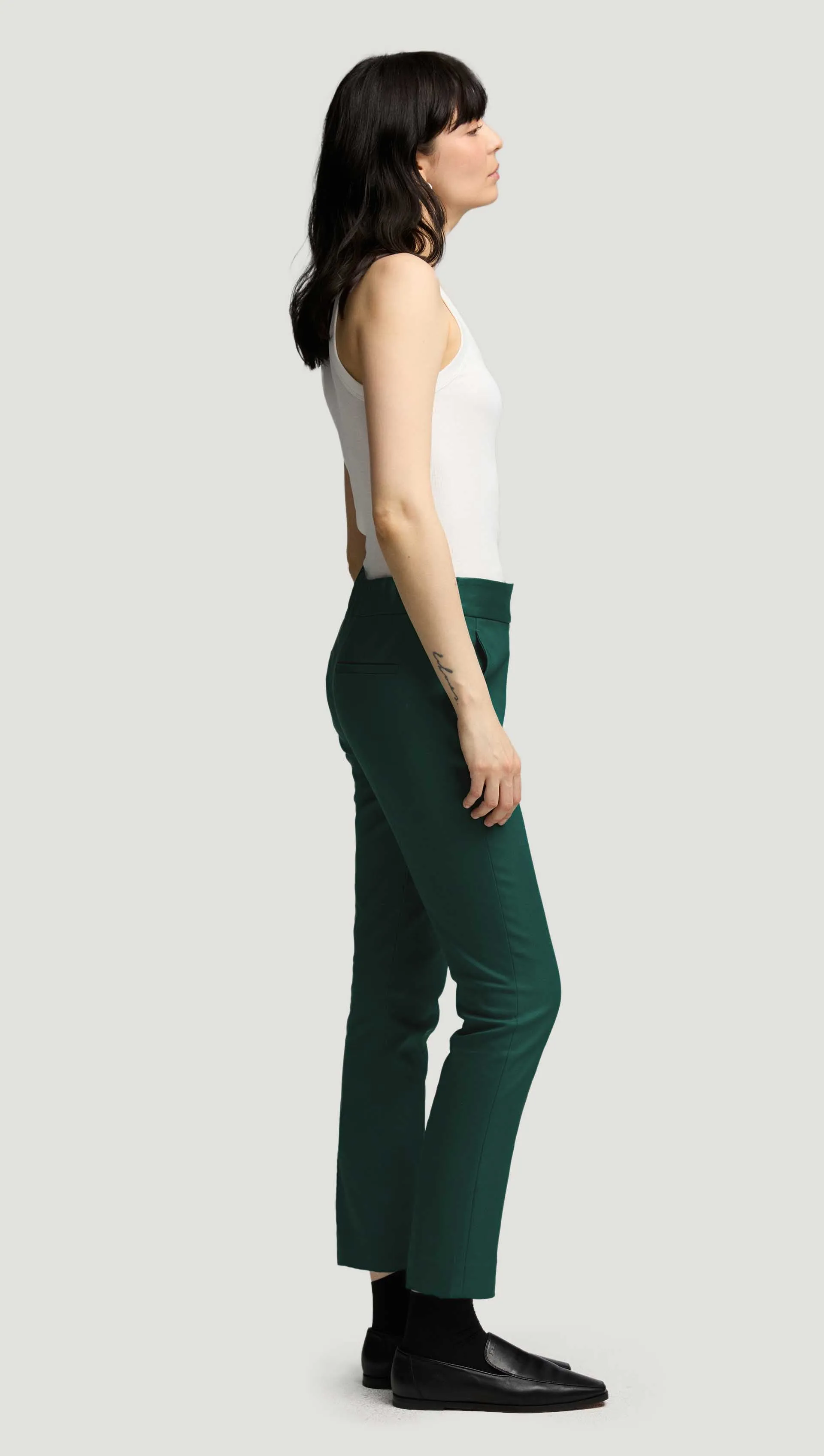 Flex Waist Trouser in Performance Cotton | Emerald