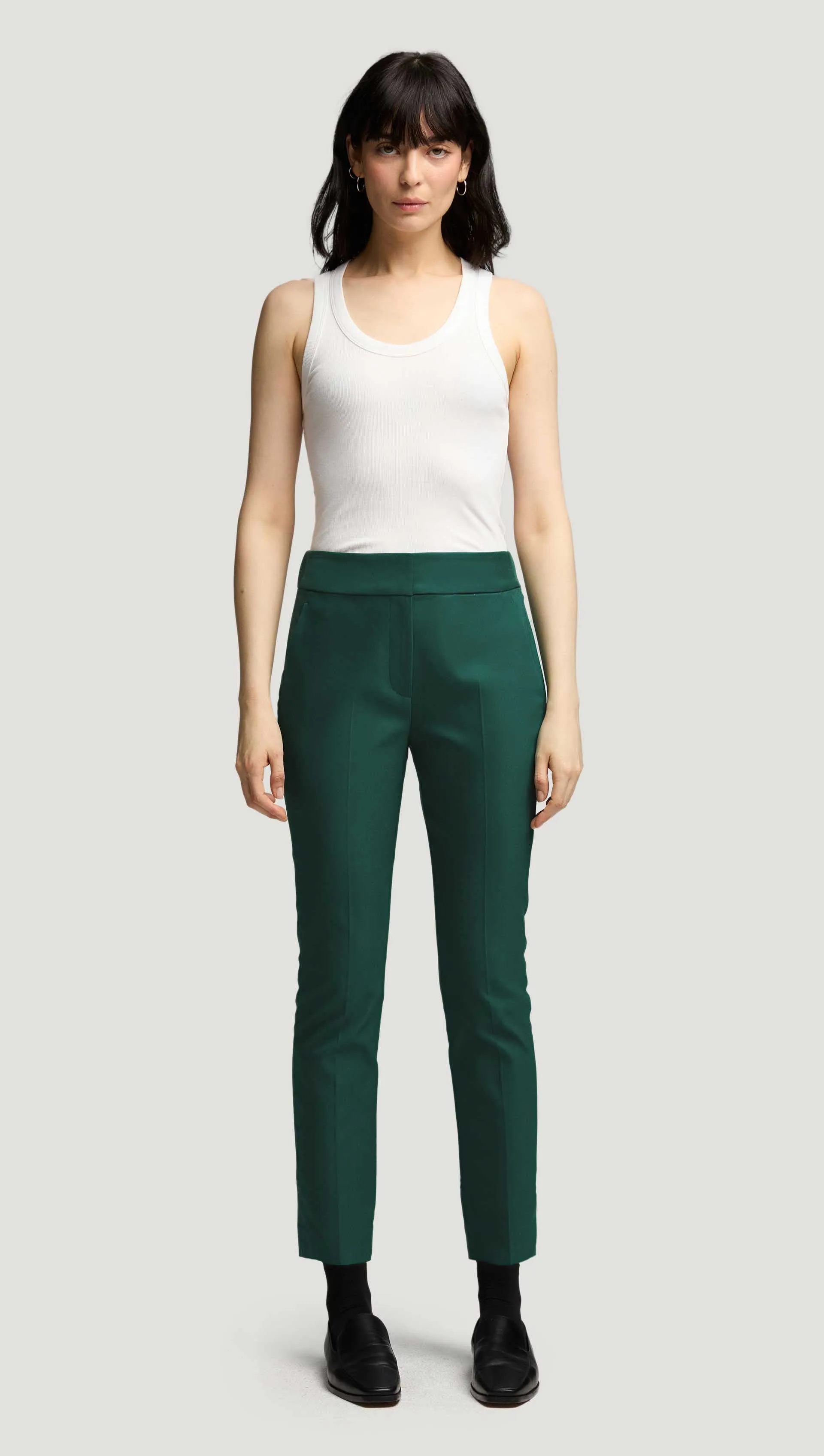 Flex Waist Trouser in Performance Cotton | Emerald