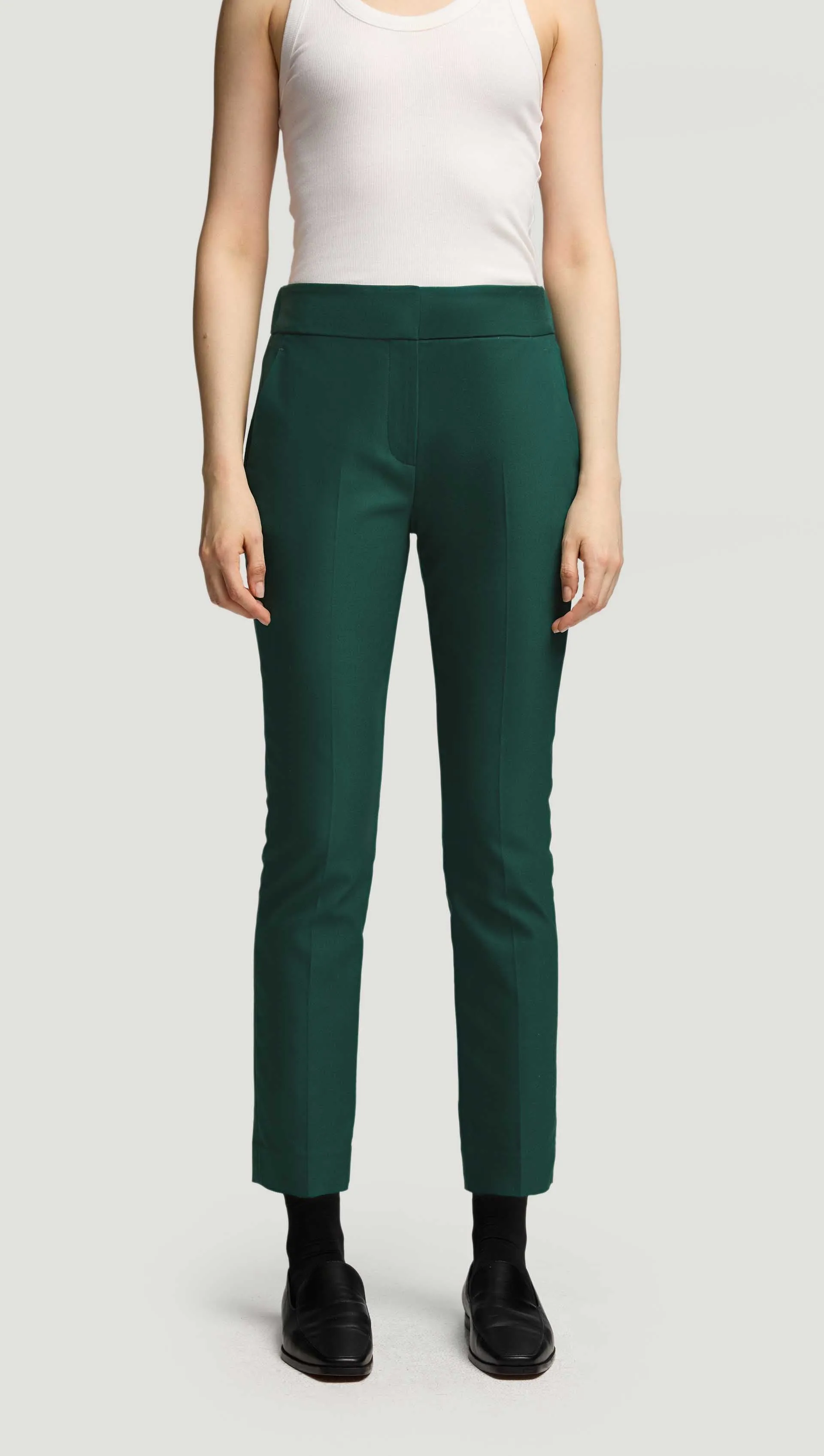 Flex Waist Trouser in Performance Cotton | Emerald