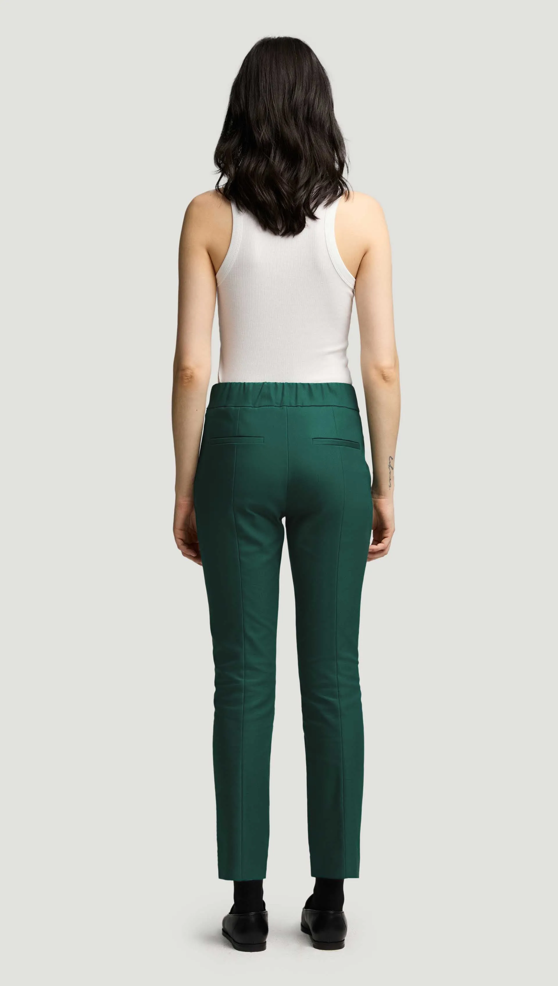 Flex Waist Trouser in Performance Cotton | Emerald