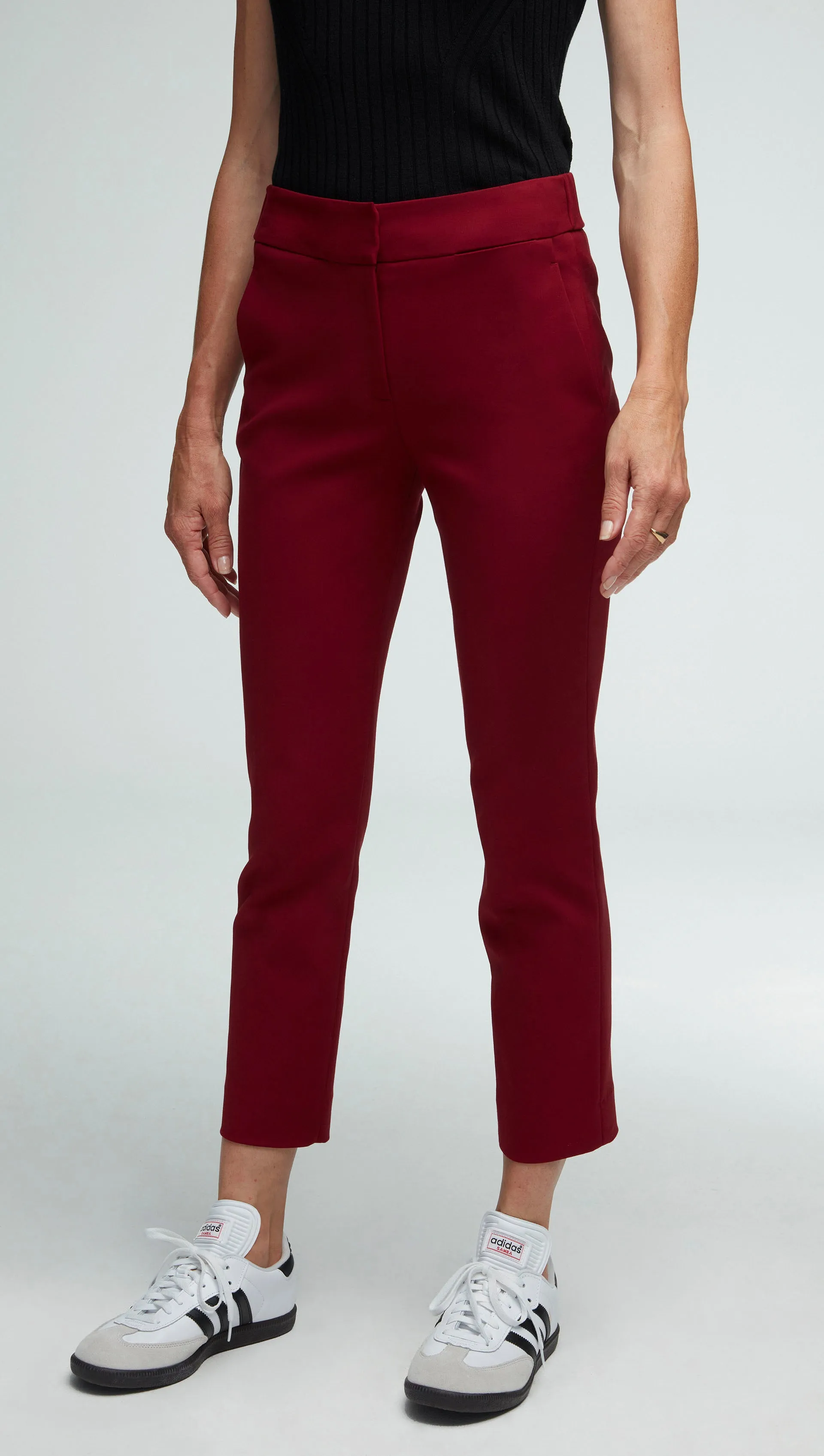 Flex Waist Trouser in Performance Cotton | Merlot