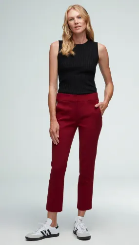 Flex Waist Trouser in Performance Cotton | Merlot