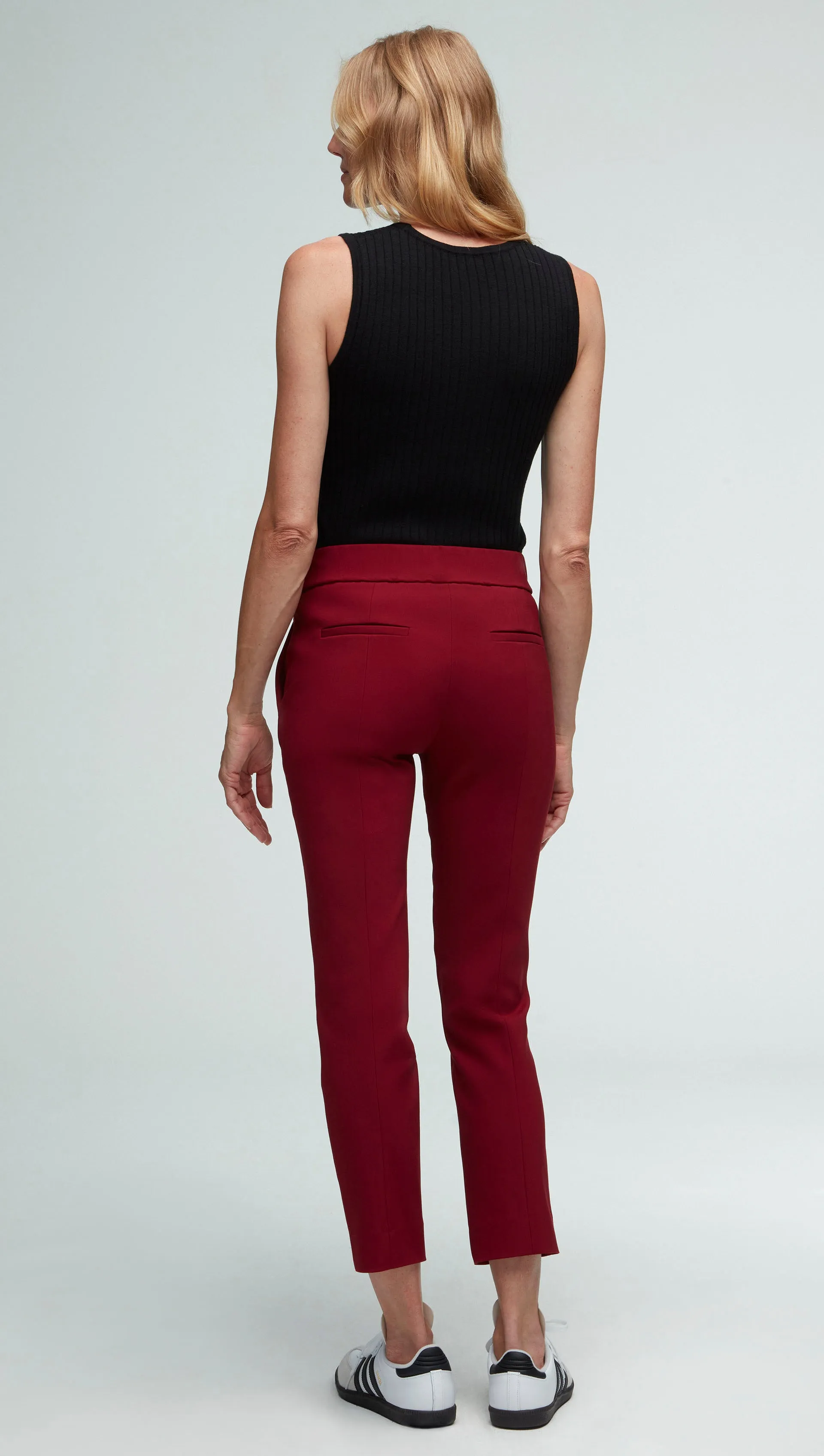 Flex Waist Trouser in Performance Cotton | Merlot