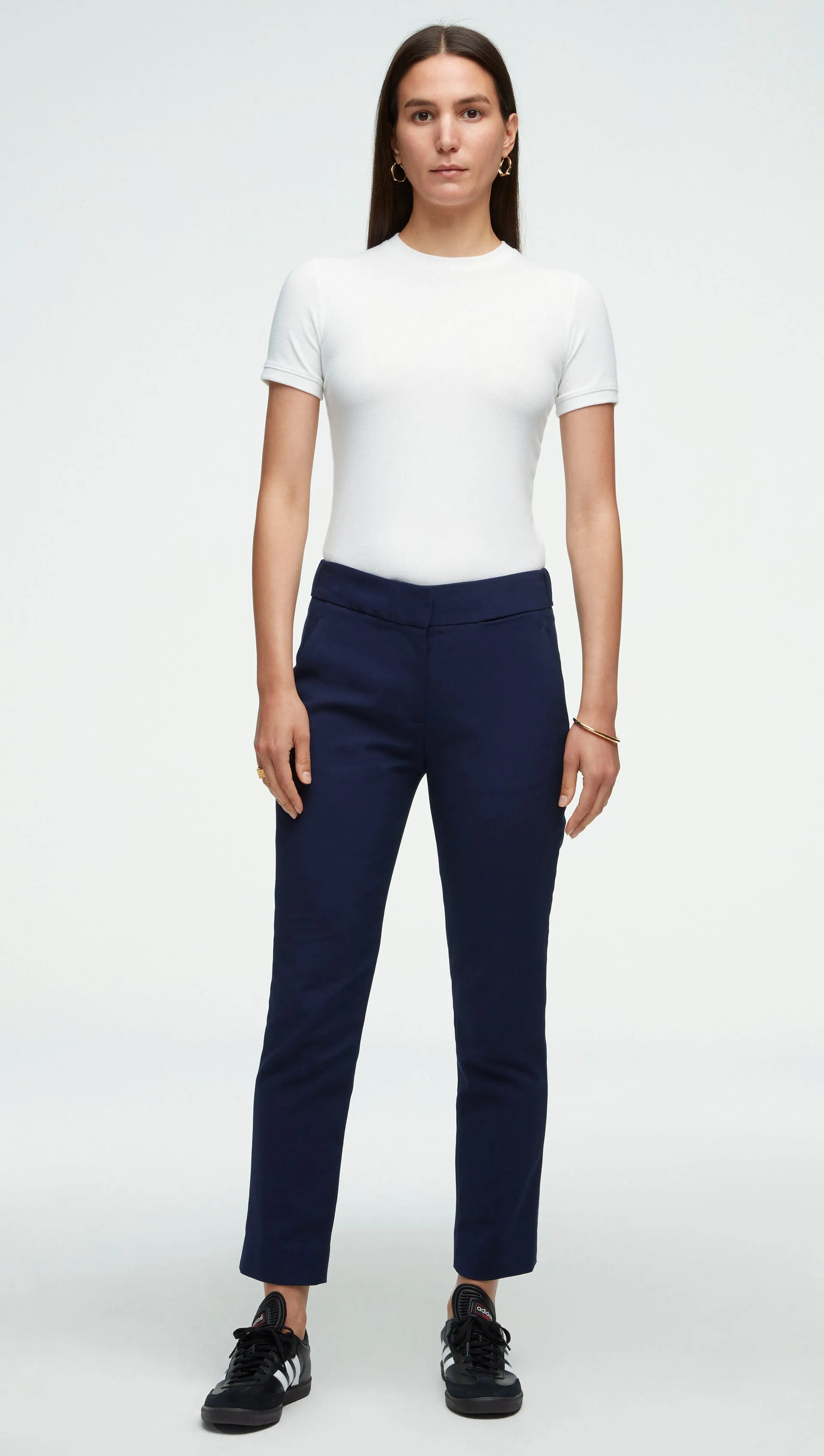 Flex Waist Trouser in Performance Cotton | Navy