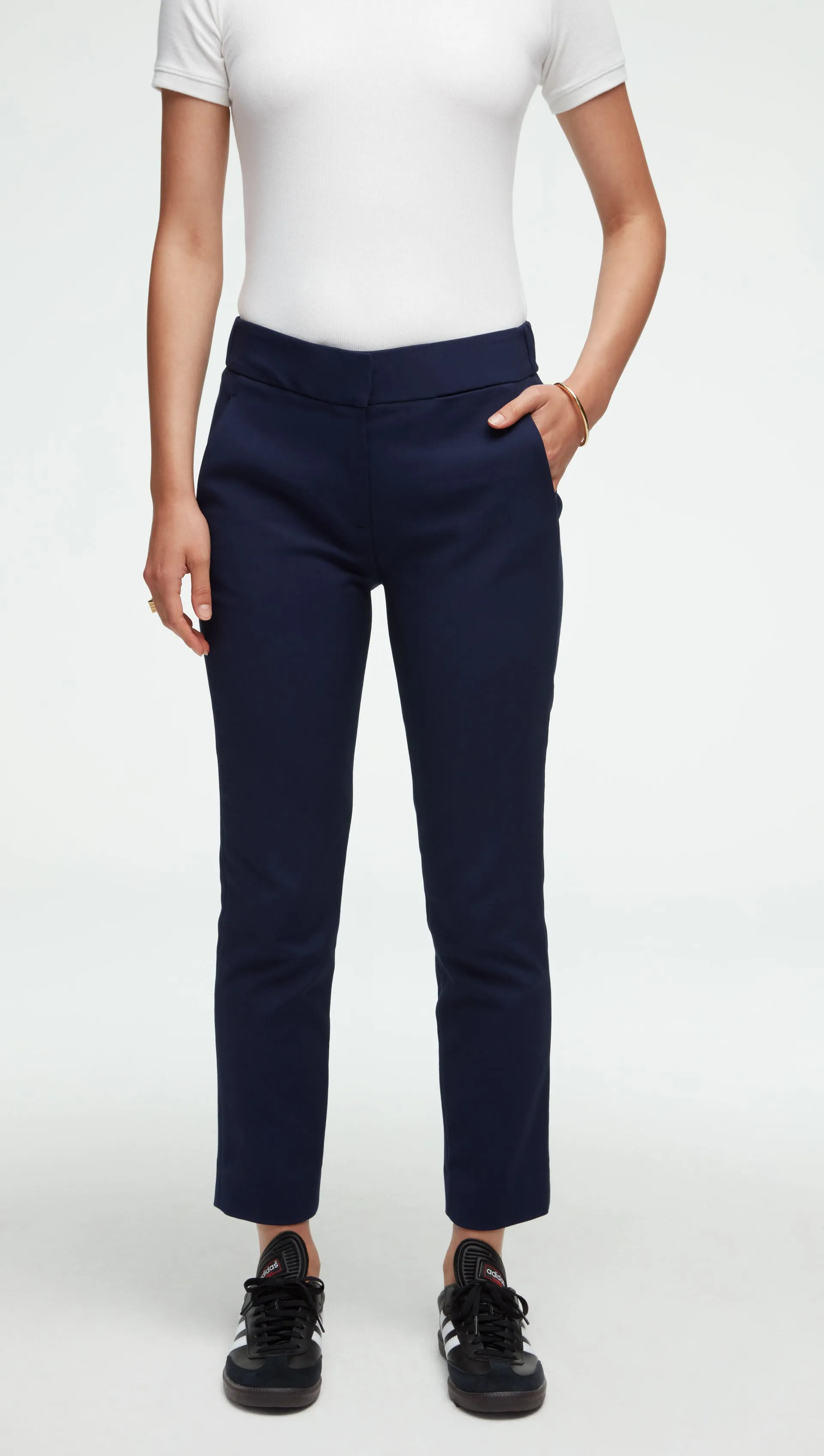 Flex Waist Trouser in Performance Cotton | Navy