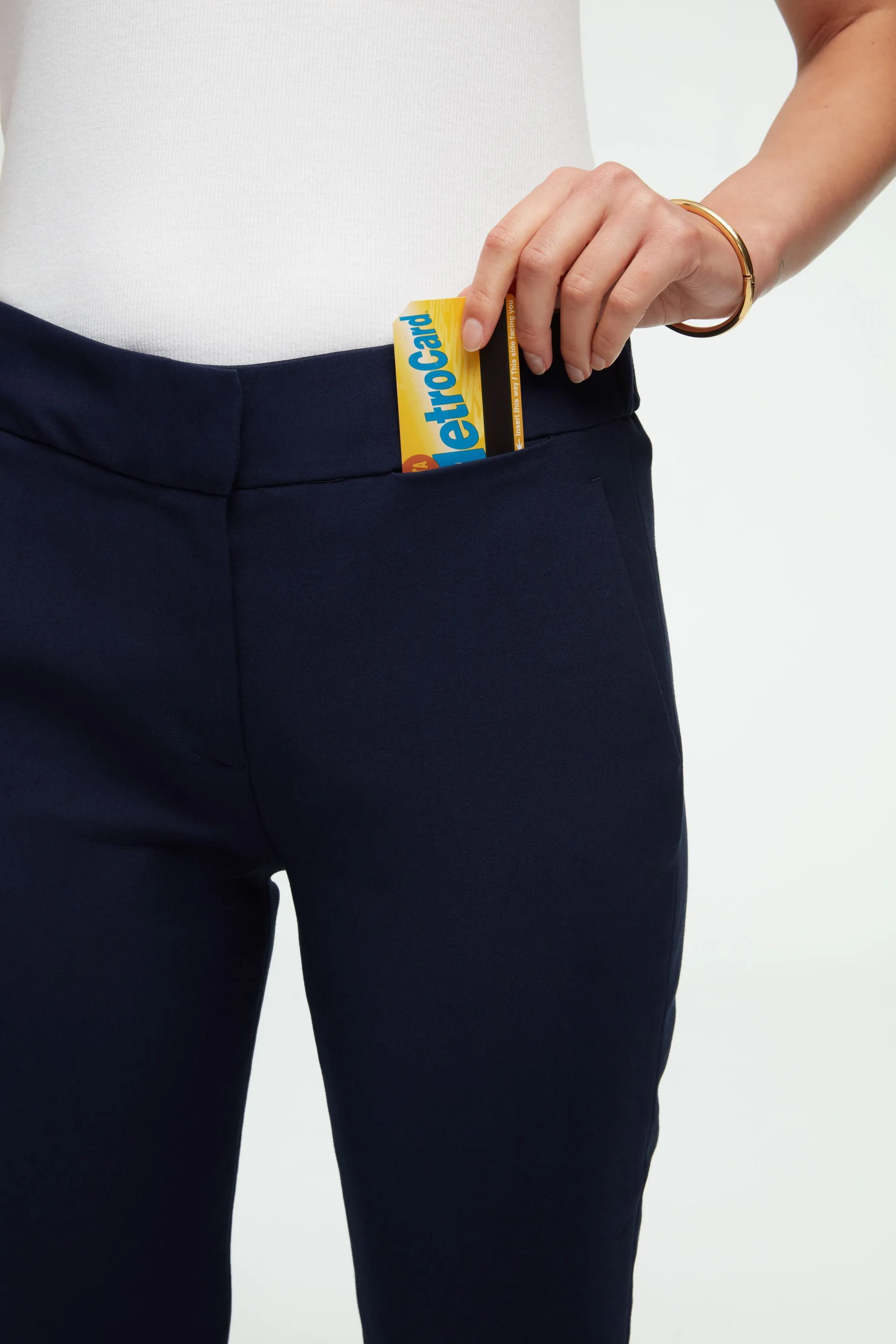 Flex Waist Trouser in Performance Cotton | Navy