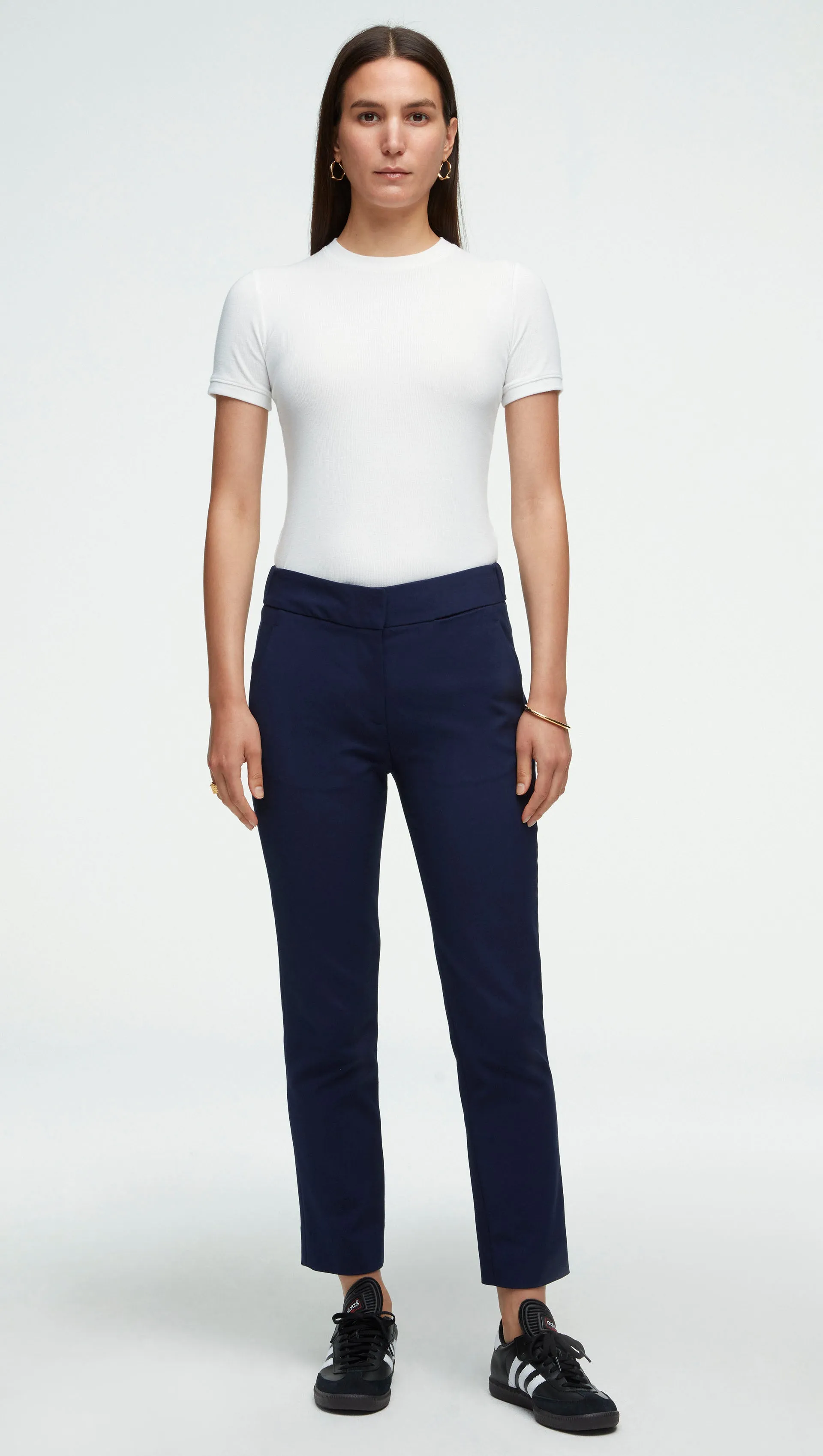 Flex Waist Trouser in Performance Cotton | Navy