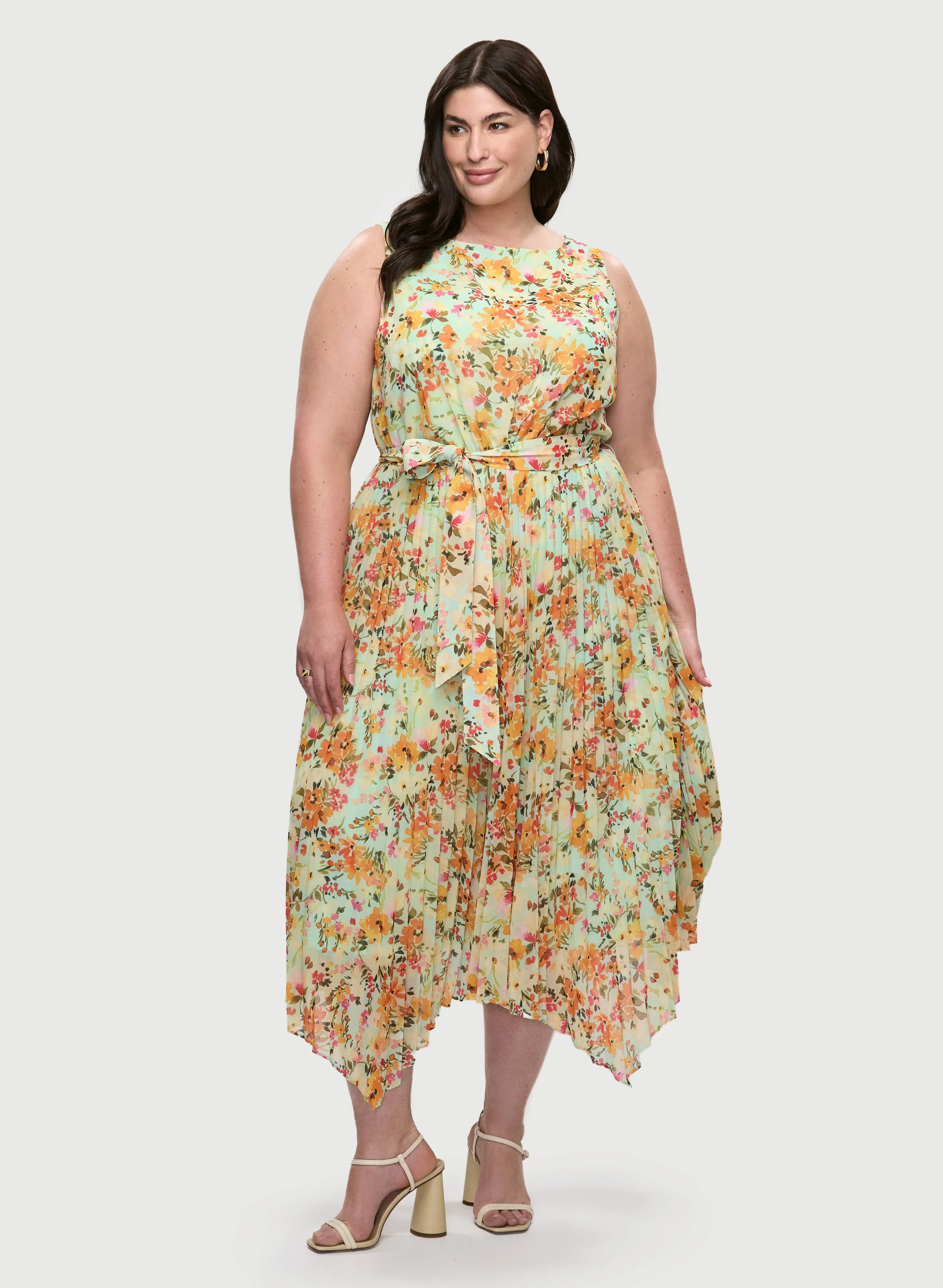 Floral Chiffon Midi Dress