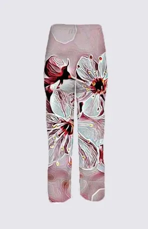 Floral Embosses: Pictorial Cherry Blossoms 01-03 Designer Parma Capris