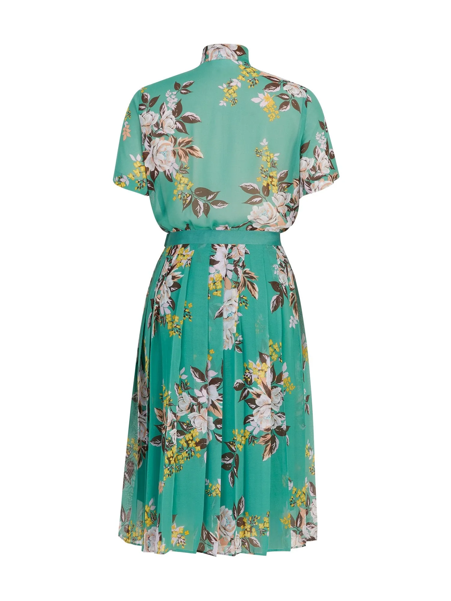 Floral-Print Pleated Bow-Front Dress - The NY&C Legacy Collection