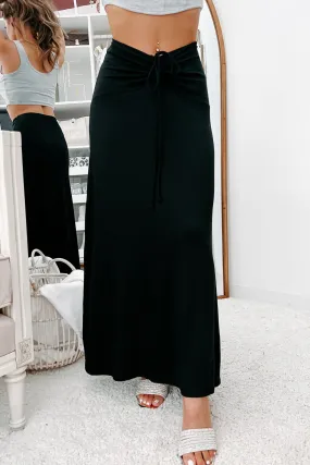 For My Darling Ruched Front Maxi Skirt (Black)