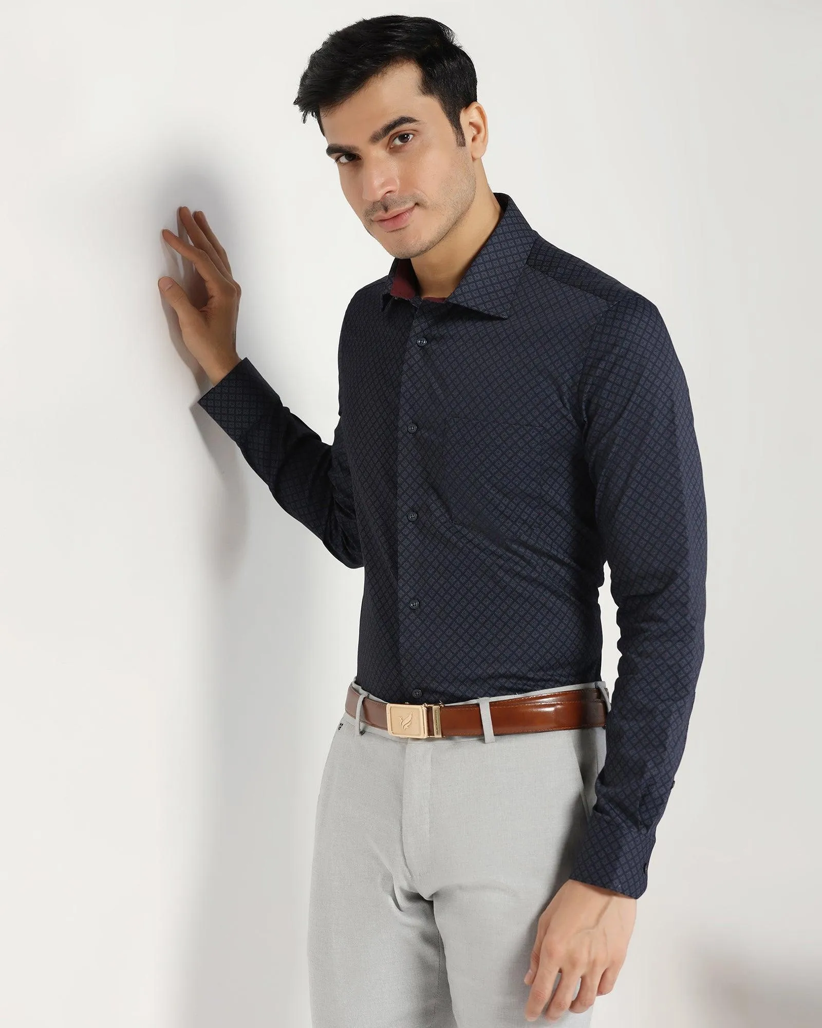 Formal Navy Printed Shirt - Arona