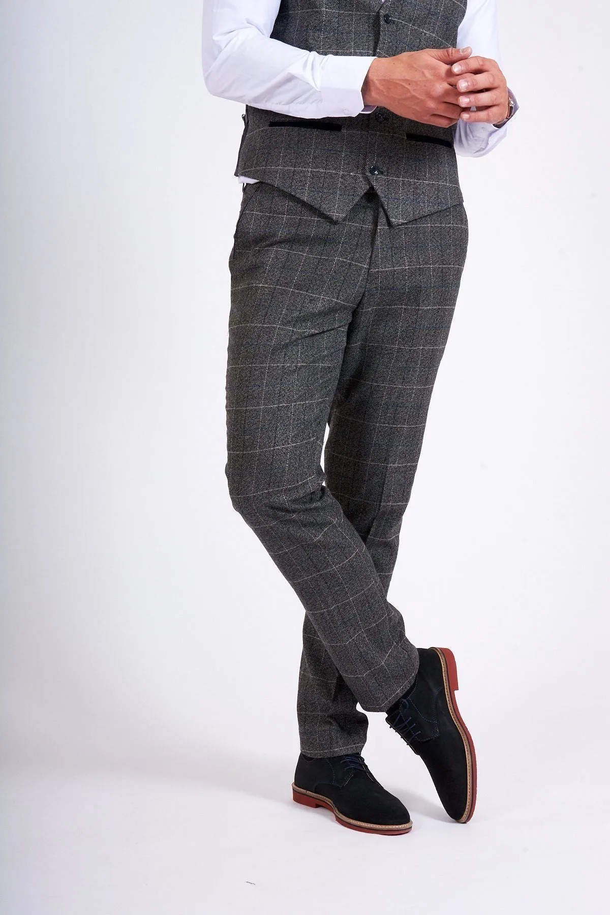 Former Leeds United Footballer Danny Mills in Scott Grey Tweed Suit