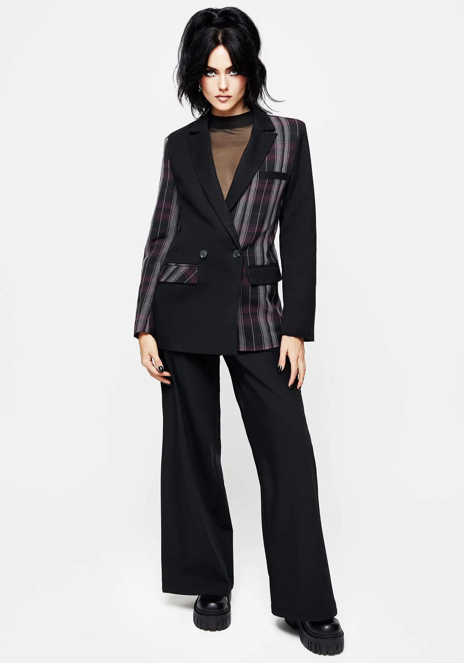 Gambit Spliced Check Blazer