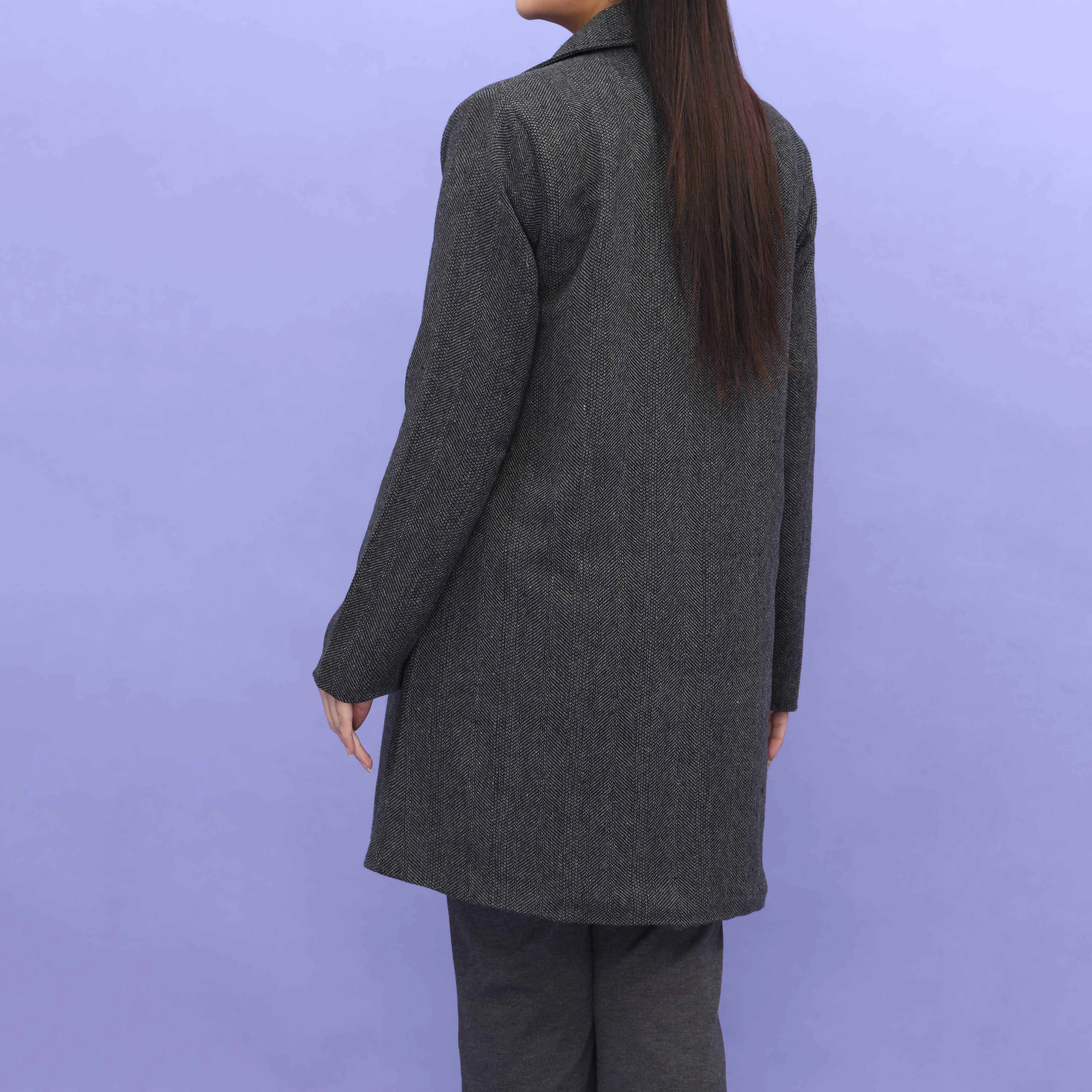 Grey Wool Long Coat PW4329