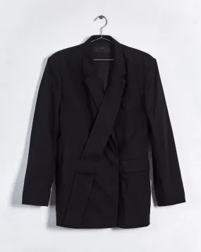 Haider Ackermann crossover lapel blazer, black, 8