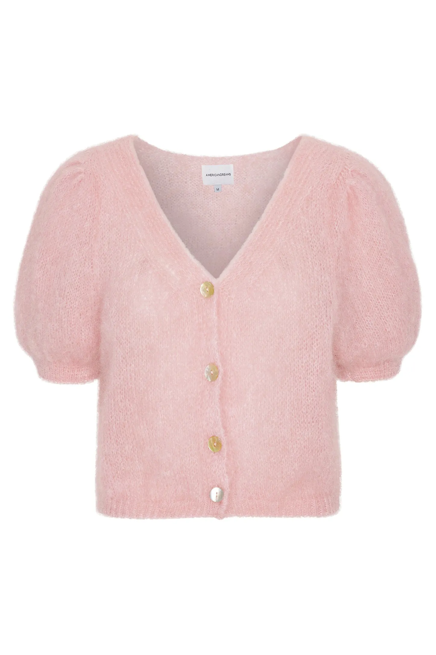 Harper Cropped Short Sleeve Cardigan | Pastel Pink