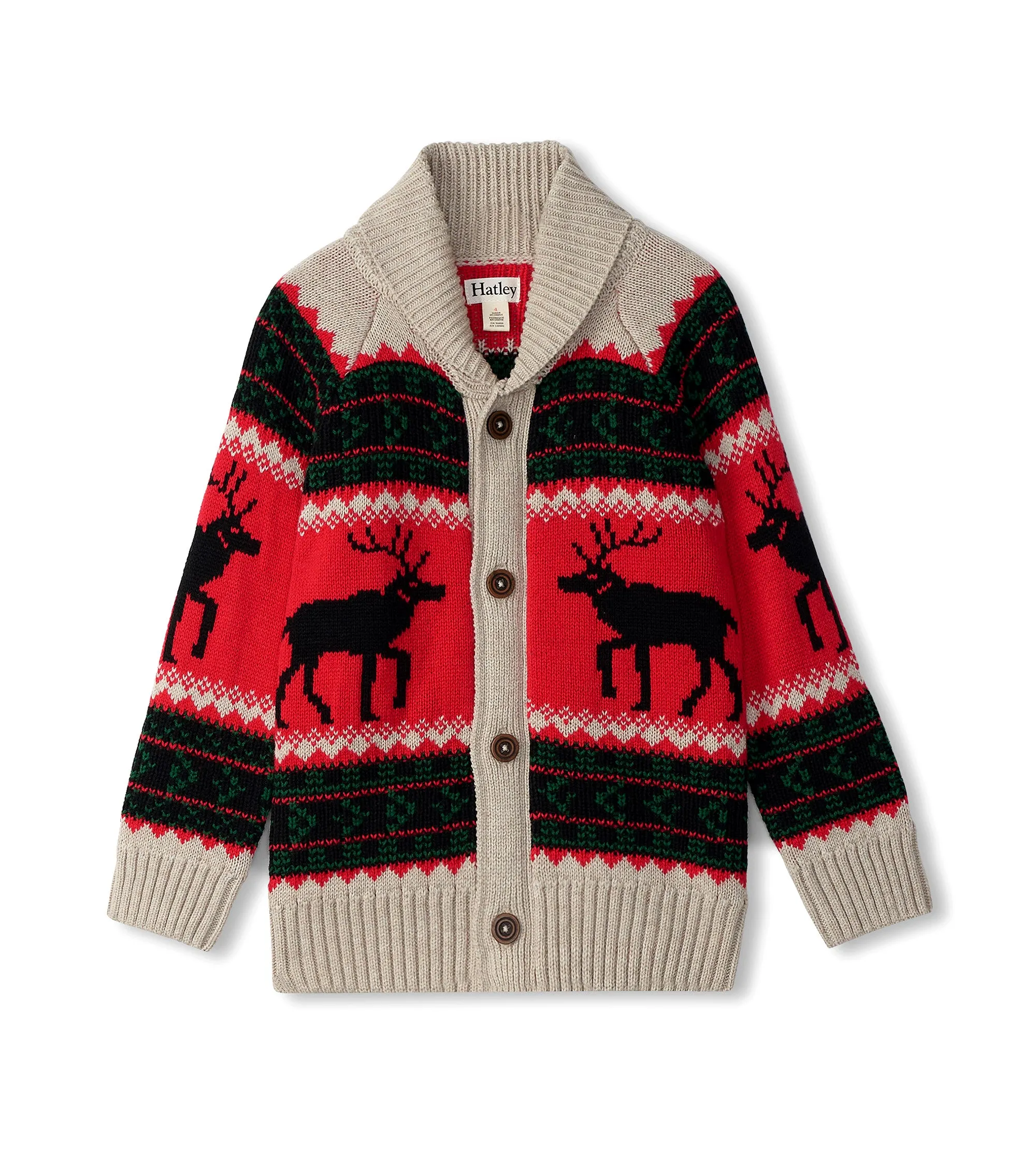 Hatley Cardigan - Holiday Elks (Final Sale)