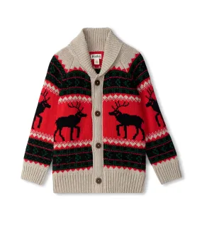 Hatley Cardigan - Holiday Elks (Final Sale)