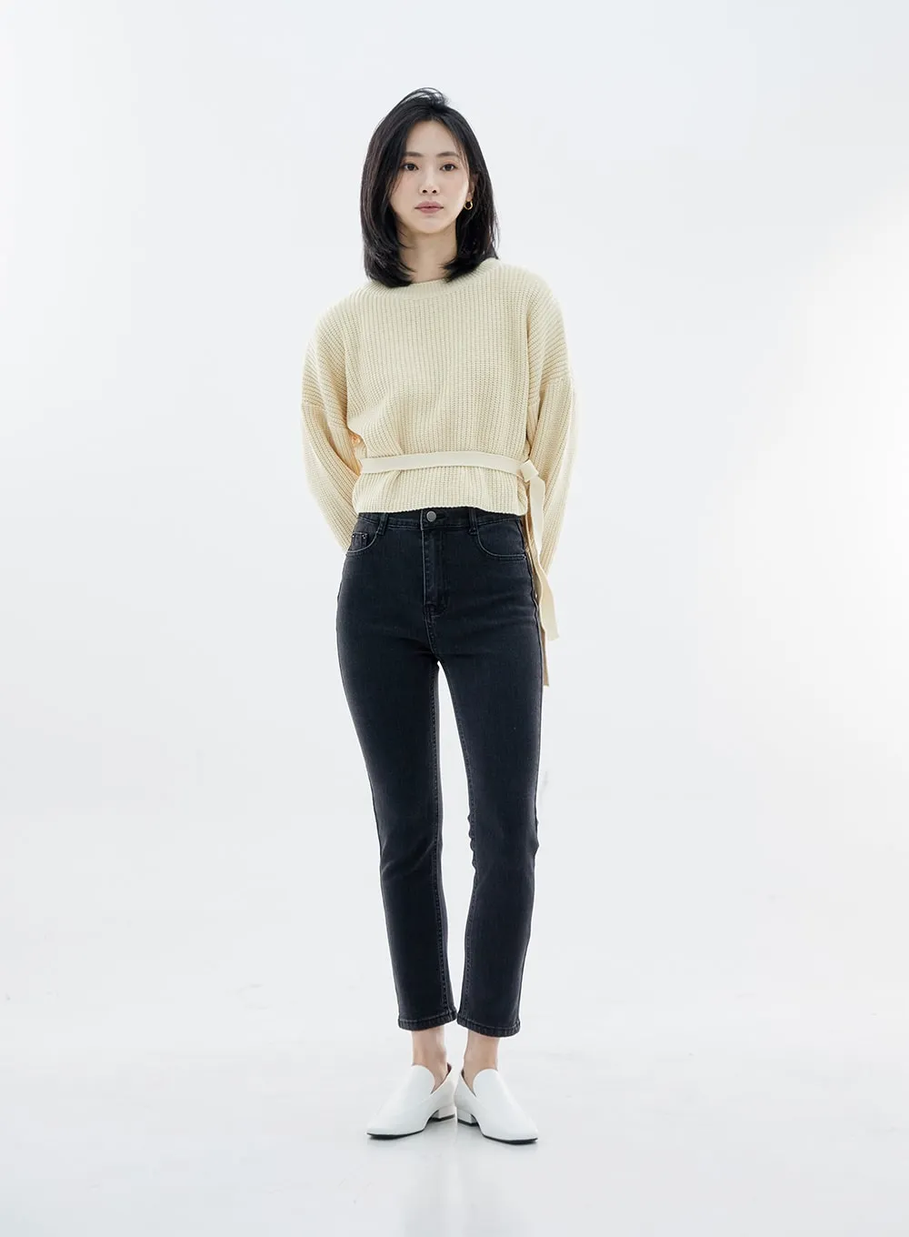 High Waist Long Skinny Pants OO04