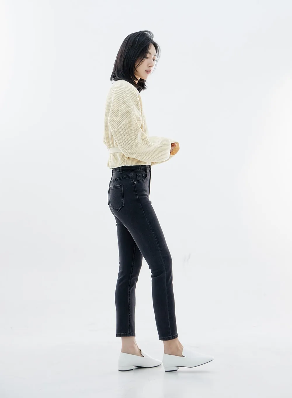 High Waist Long Skinny Pants OO04