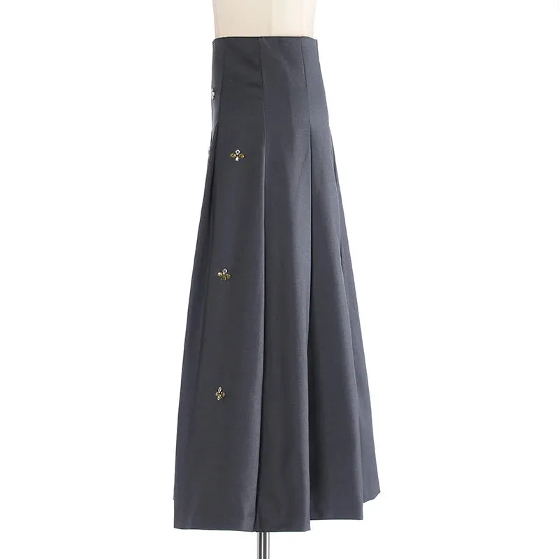 High-Waisted Maxi Skirt with Jewels