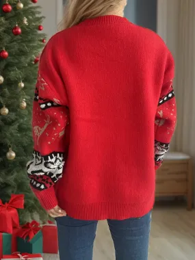 Holiday Cheer Round Neck Long Sleeve Sweater