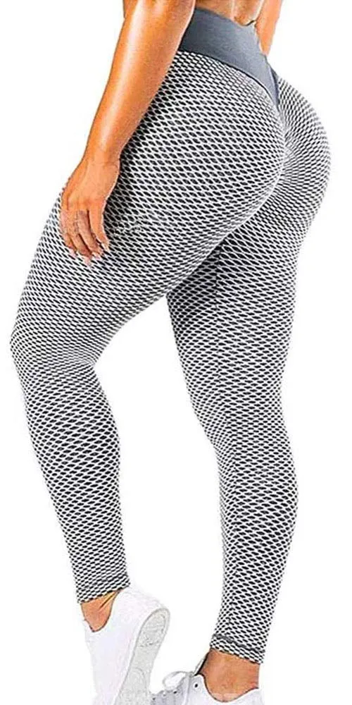 Honeycomb Pants High Waist Yoga Pants Peach Hip Sweatpants