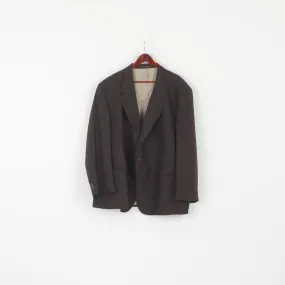 Hugo James Premier Collection Men 58 Blazer Brown Wool Single Breasted Jacket