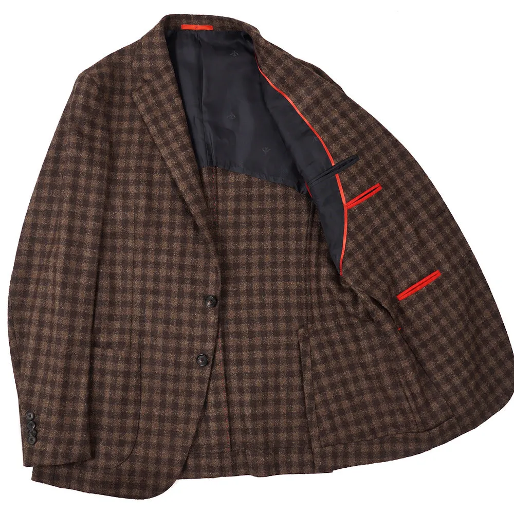 Isaia Tonal Check Boucle Wool Sport Coat