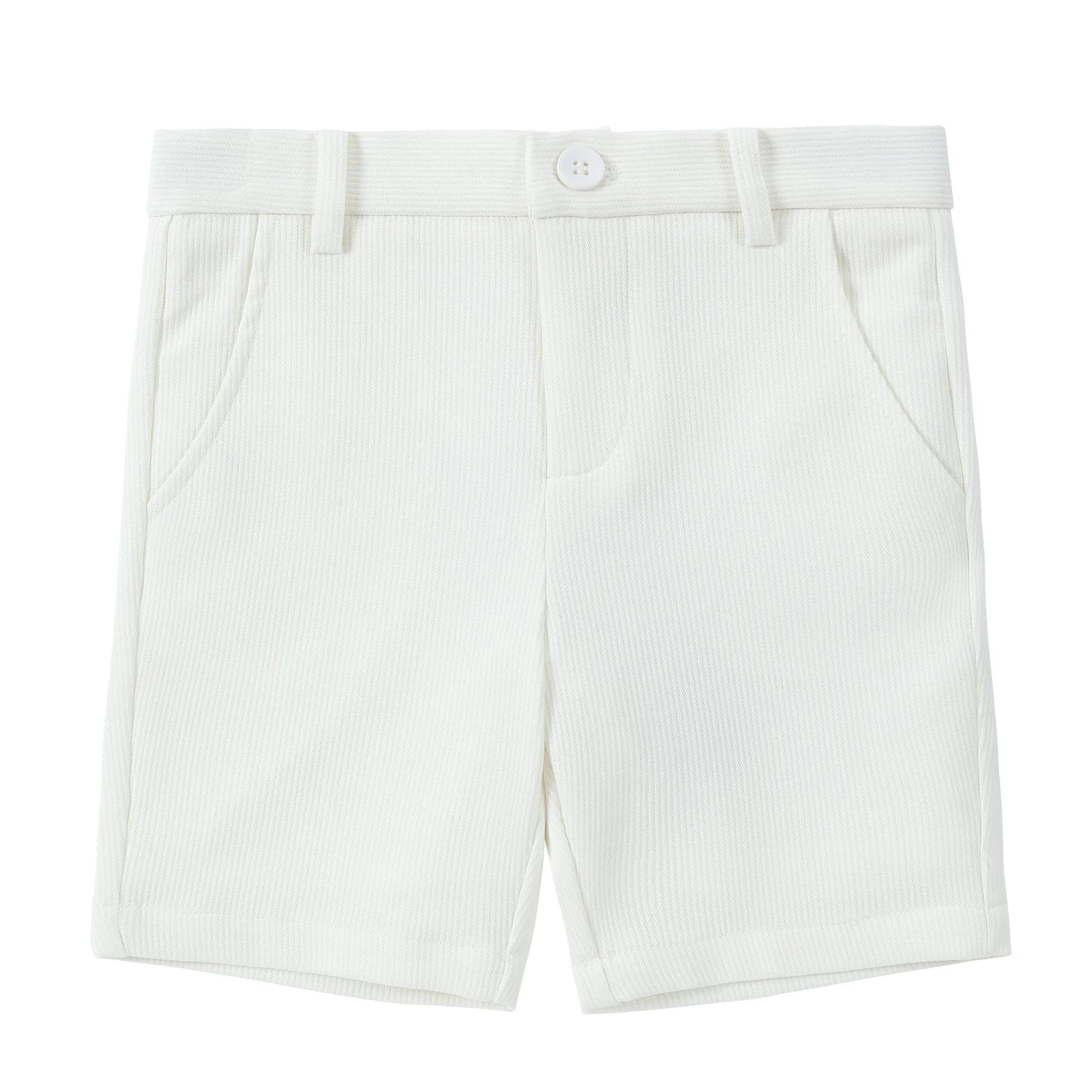 Ivory Ribbed Shorts