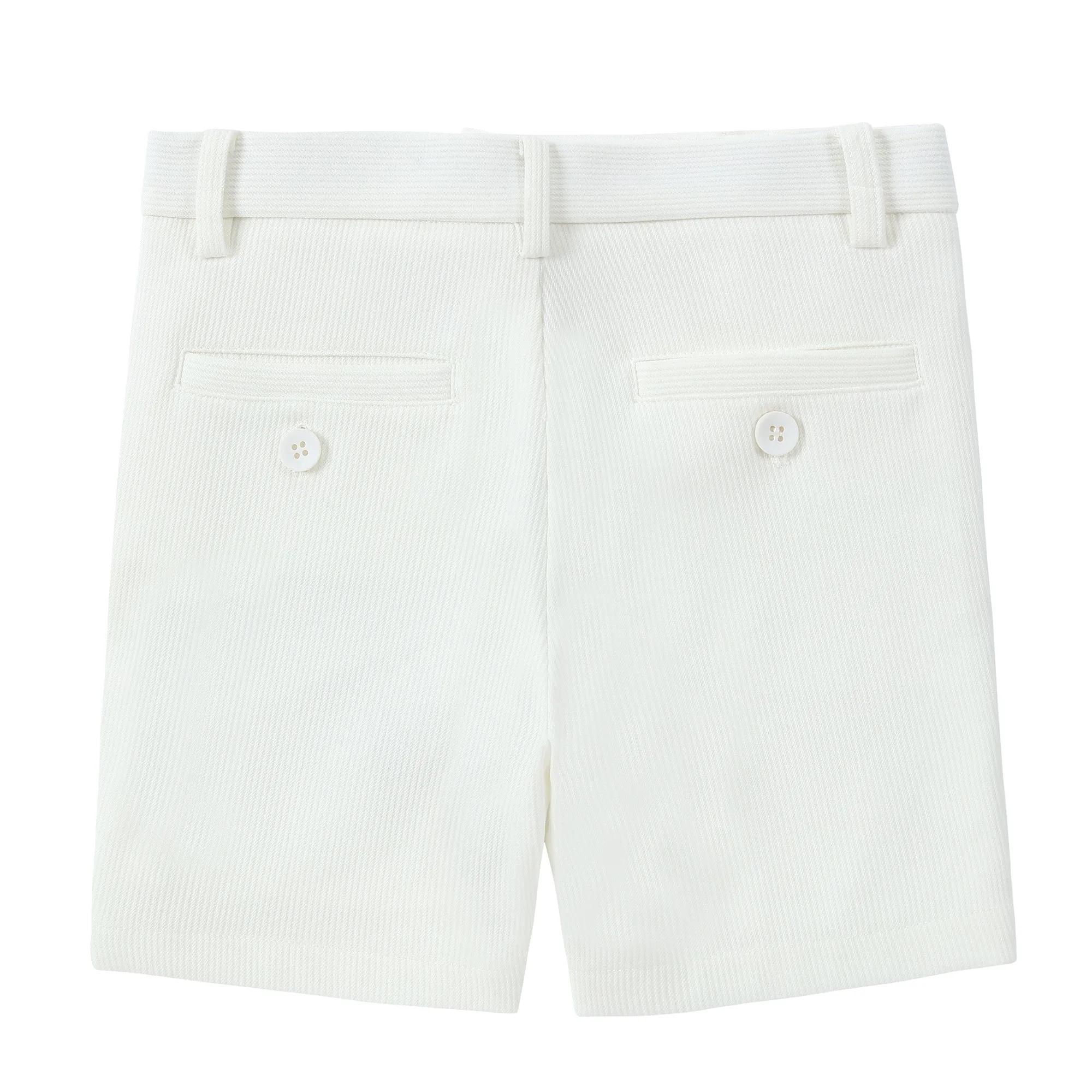 Ivory Ribbed Shorts