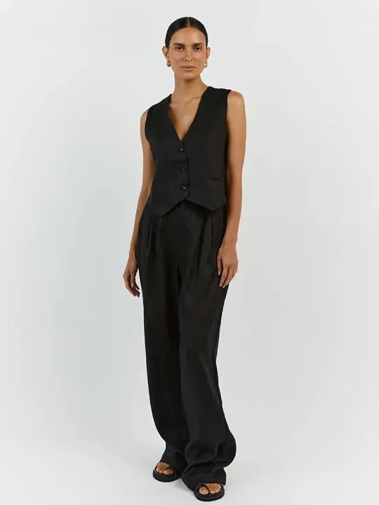 Justine High Waist Pants Suit Set