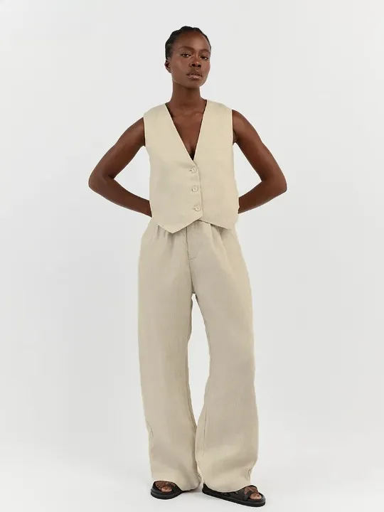 Justine High Waist Pants Suit Set