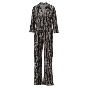 K Design Crossover Printed Jumpsuit Black