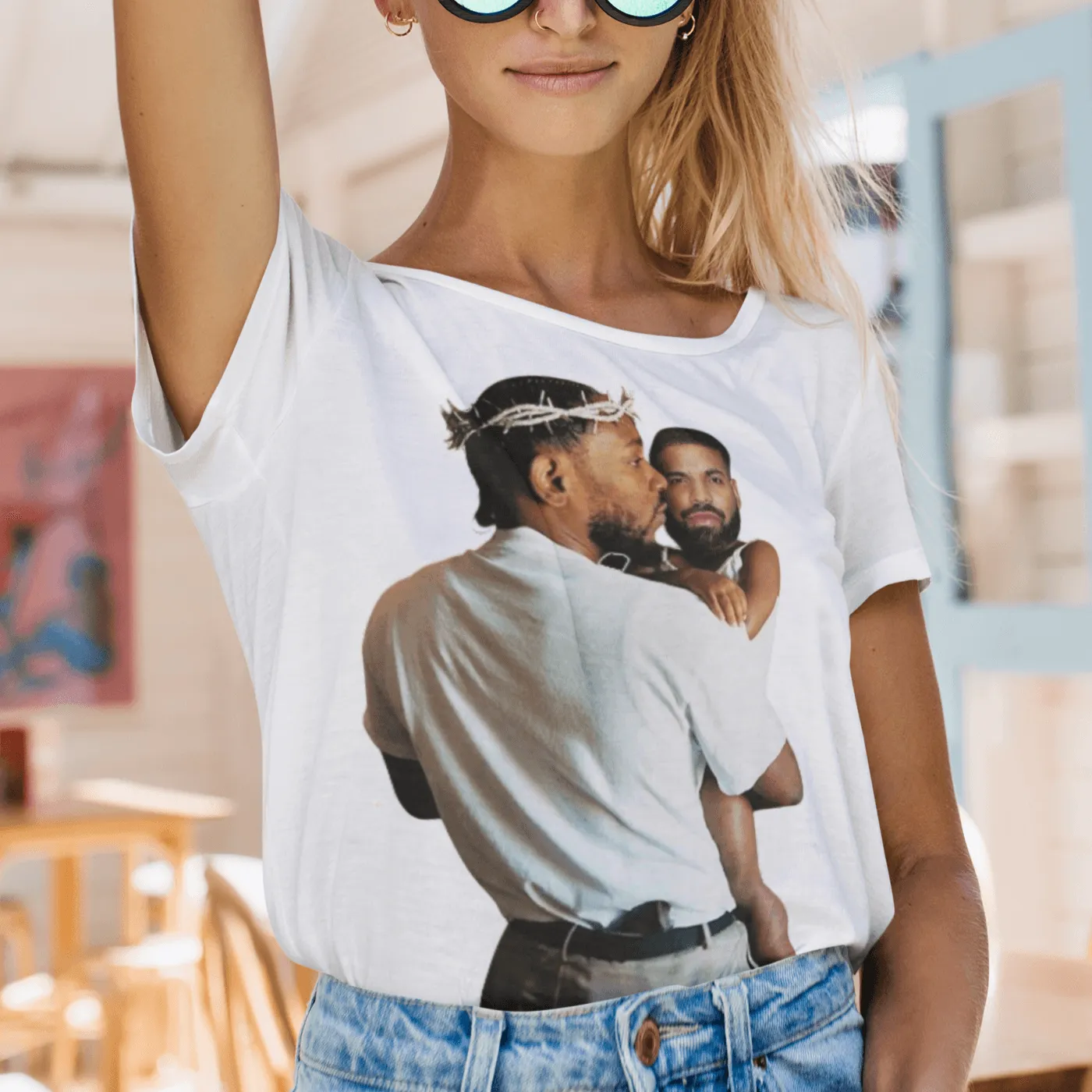 Kendrick Holding Baby Drake Short Sleeve 100% Cotton Unisex Crew Neck Top