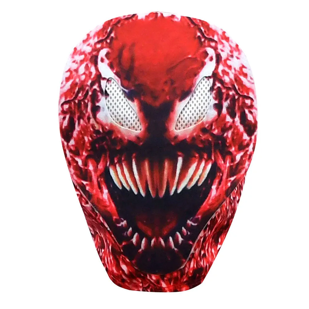 Kids Children Venom Cosplay Costume Red Jumpsuit Mask Outfits Halloween Carnival Suit